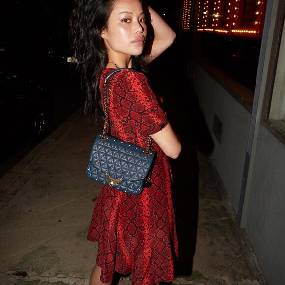 Kooples red and black silk snakeskin dress - Picture 2 of 6